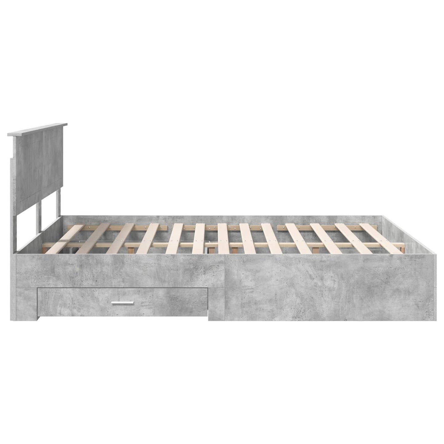 Bed Frame Concrete Grey 160 x 200 cm Engineered Wood