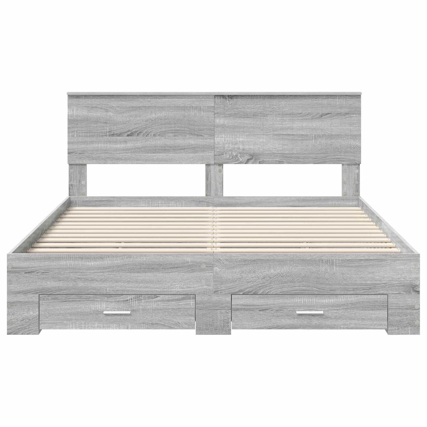 Bed Frame with Drawer Grey Sonoma 160 x 200 cm Engineered Wood