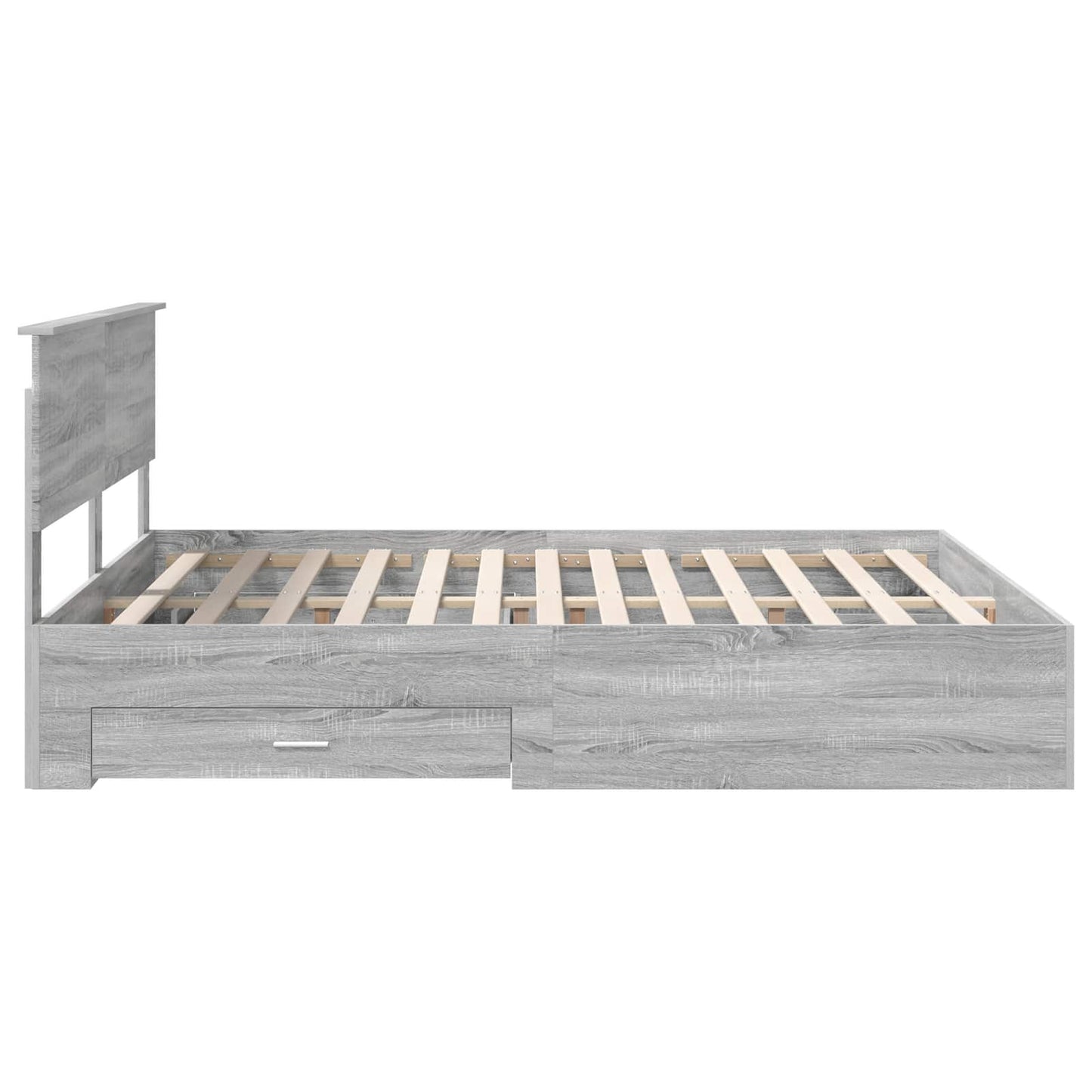 Bed Frame with Drawer Grey Sonoma 160 x 200 cm Engineered Wood