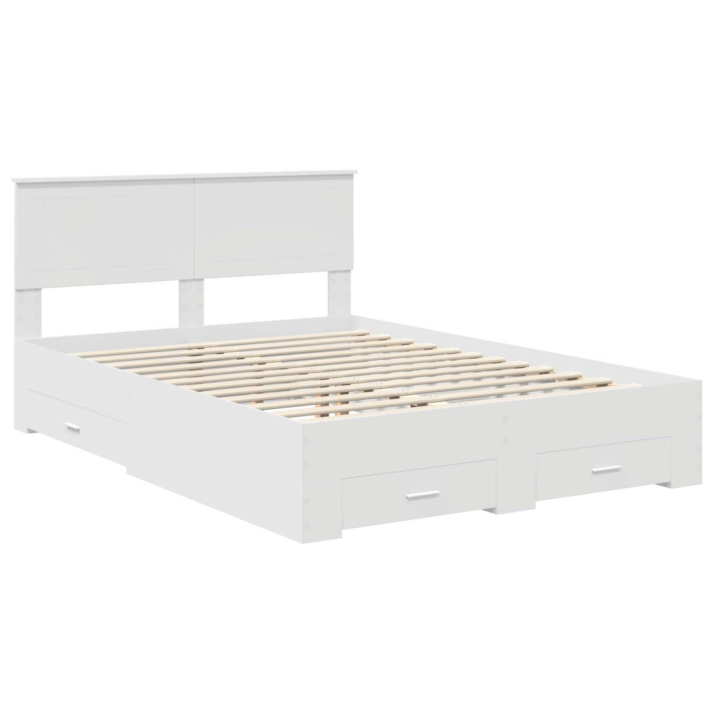 Bed Frame with Headboard White 140 x 200 cm Engineered Wood