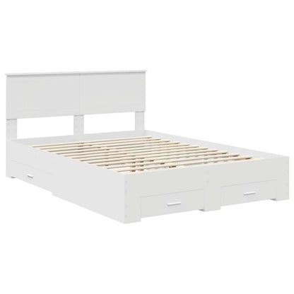 Bed Frame with Headboard White 140 x 200 cm Engineered Wood