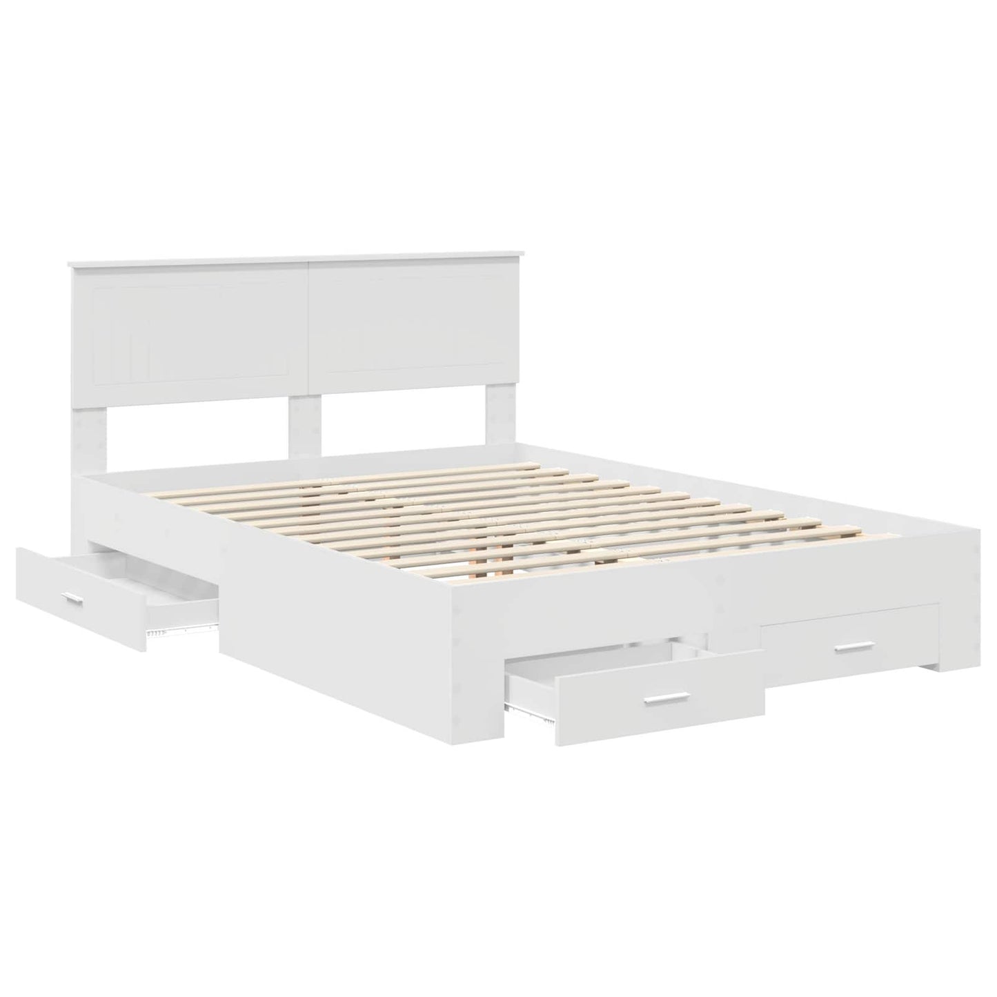 Bed Frame with Headboard White 140 x 200 cm Engineered Wood