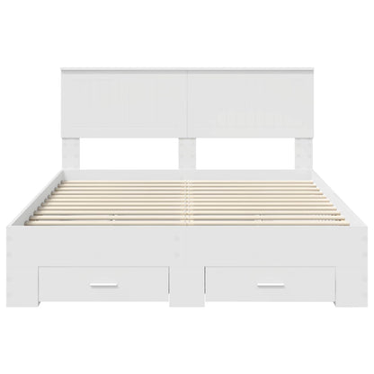 Bed Frame with Headboard White 140 x 200 cm Engineered Wood