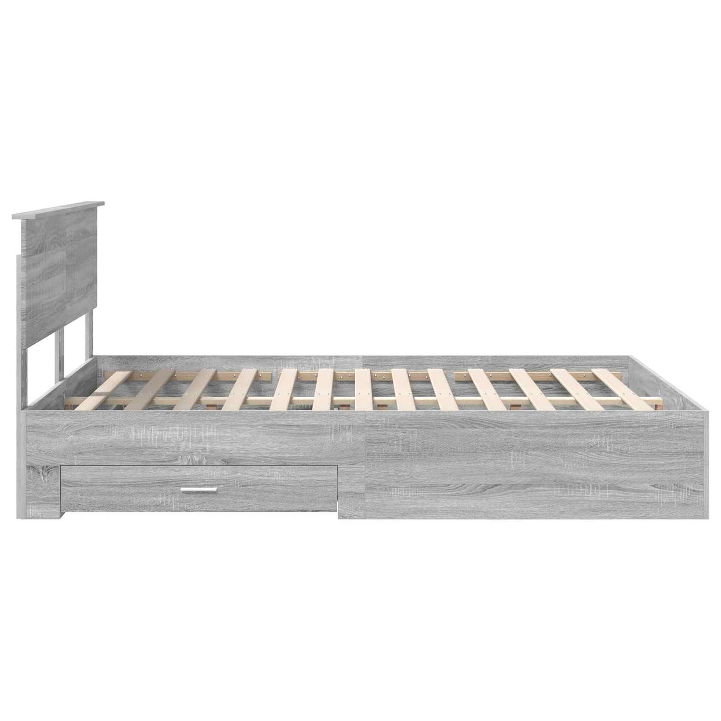 Bed Frame with Drawer Grey Sonoma 140 x 200 cm Engineered Wood