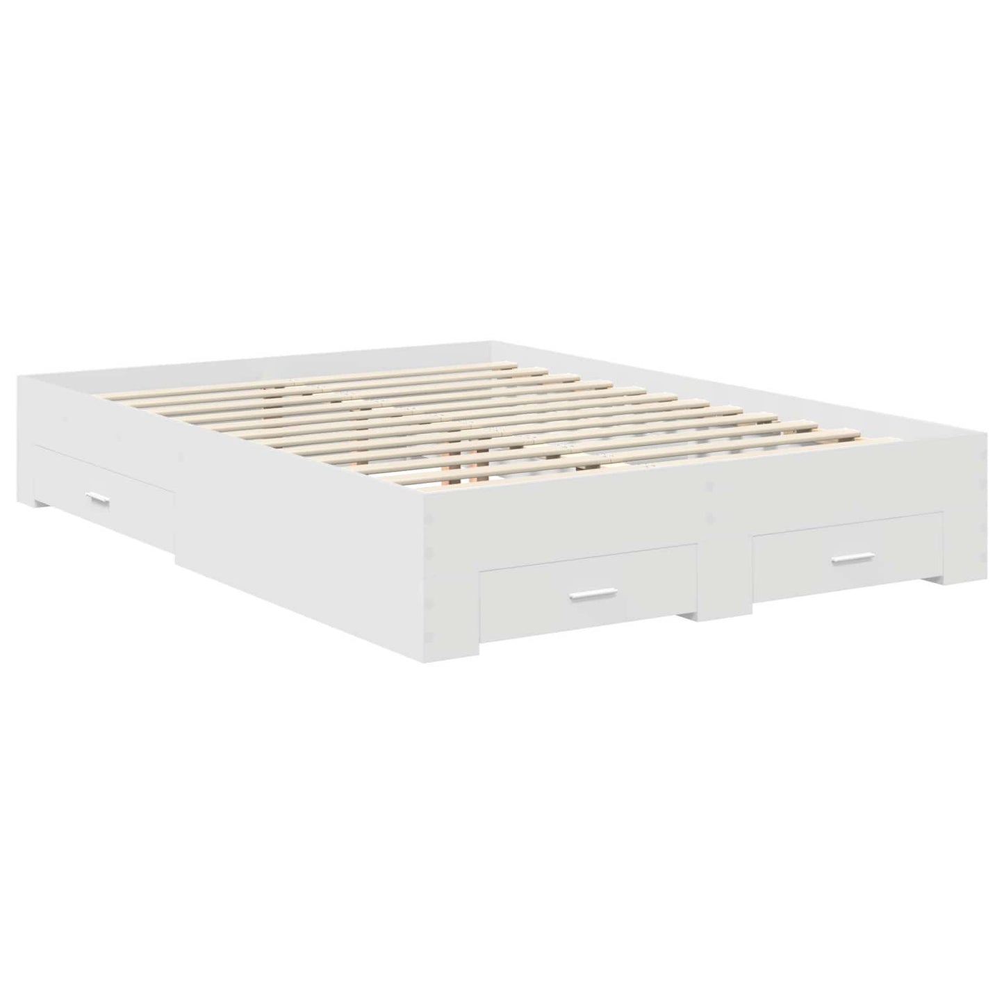 Bed Frame with Headboard White 140 x 190 cm Engineered Wood