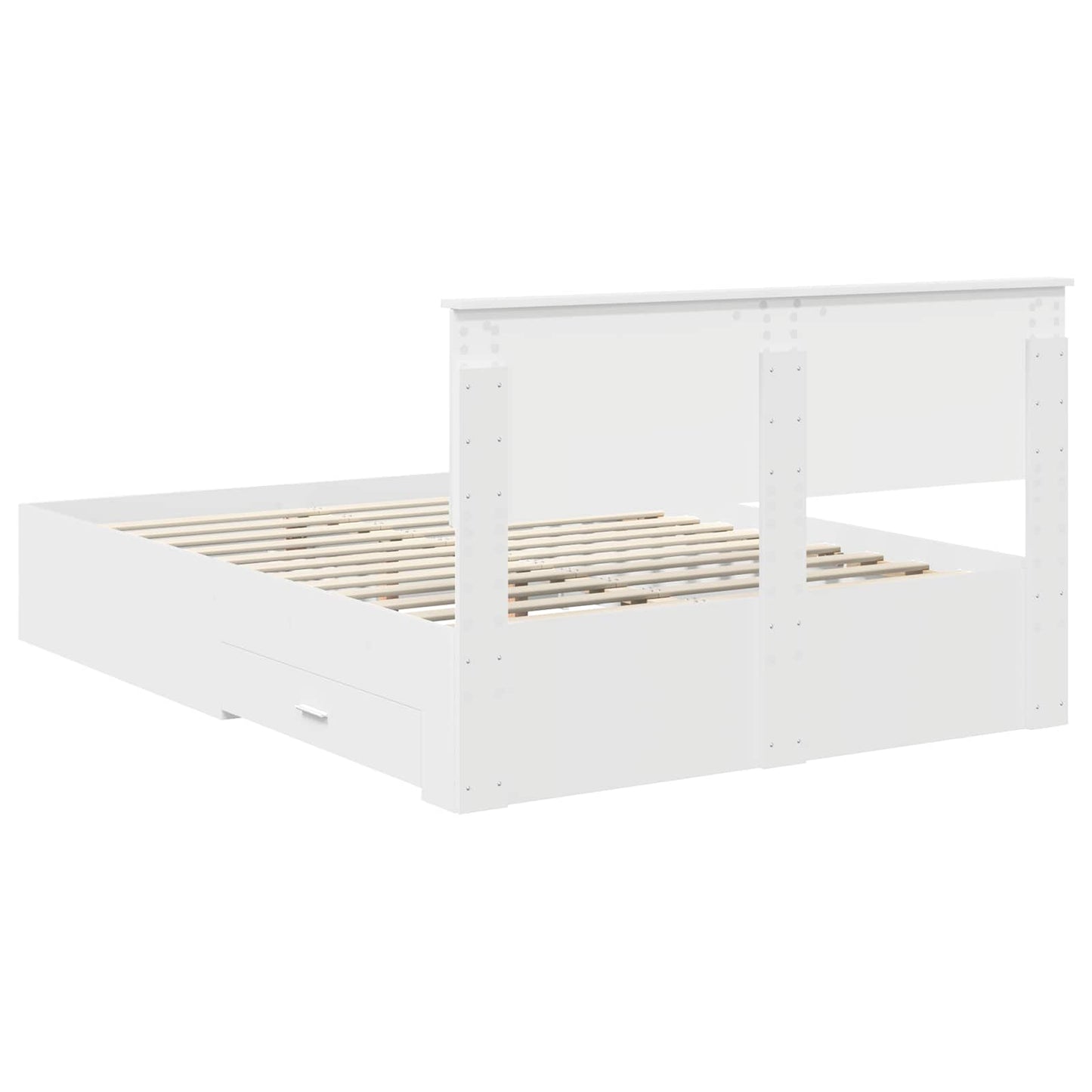 Bed Frame with Headboard White 140 x 190 cm Engineered Wood