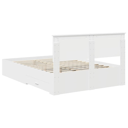Bed Frame with Headboard White 140 x 190 cm Engineered Wood