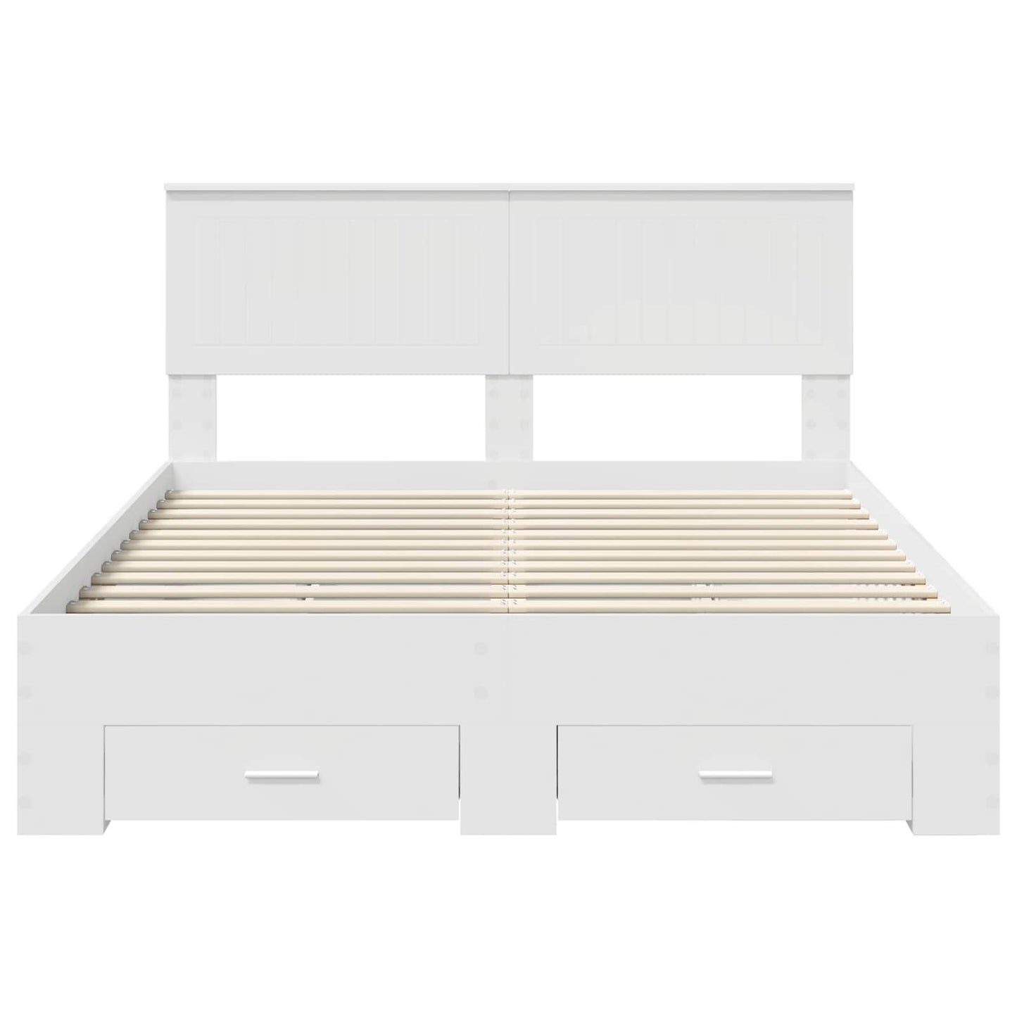 Bed Frame with Headboard White 140 x 190 cm Engineered Wood
