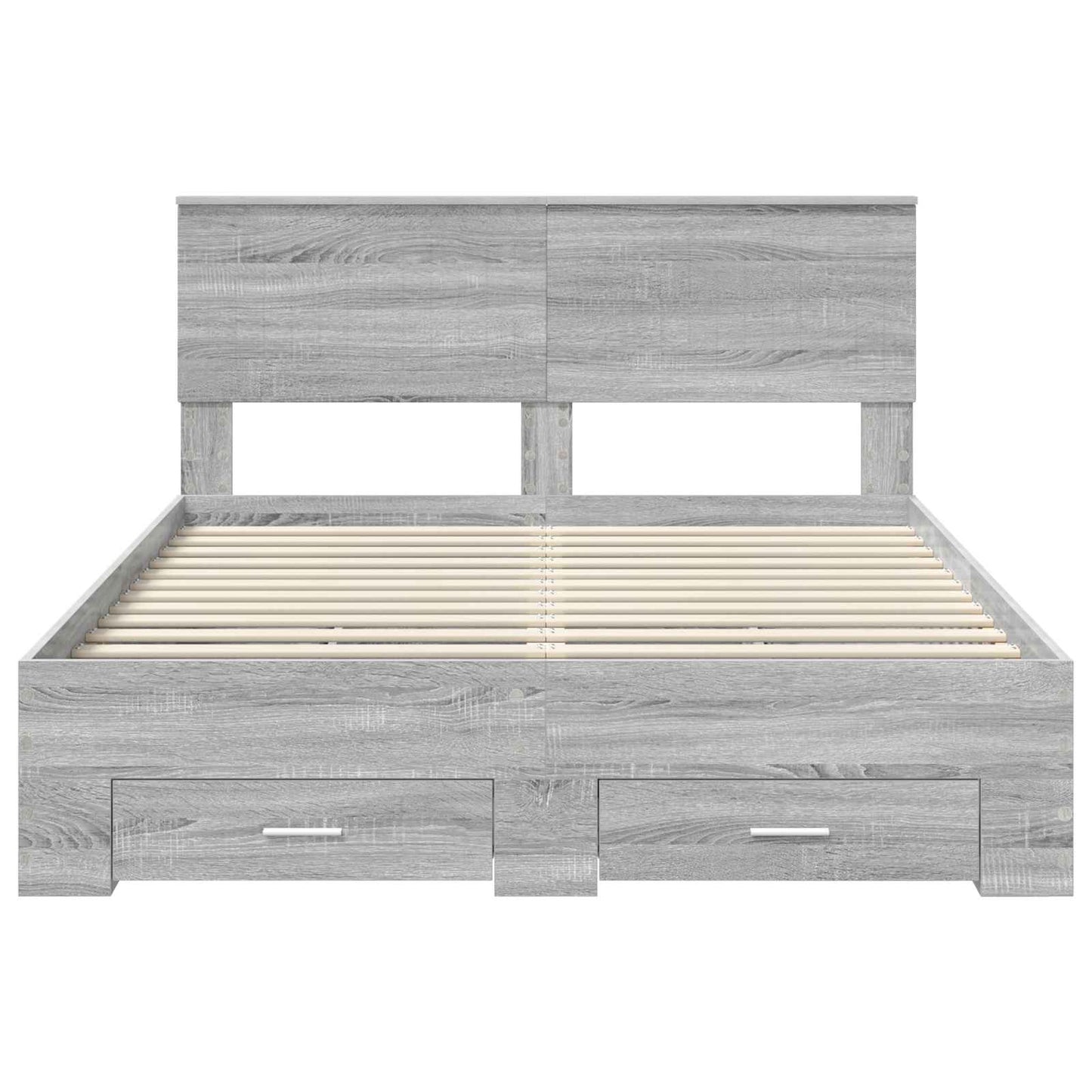 Bed Frame with Drawer Grey Sonoma 140 x 190 cm Engineered Wood