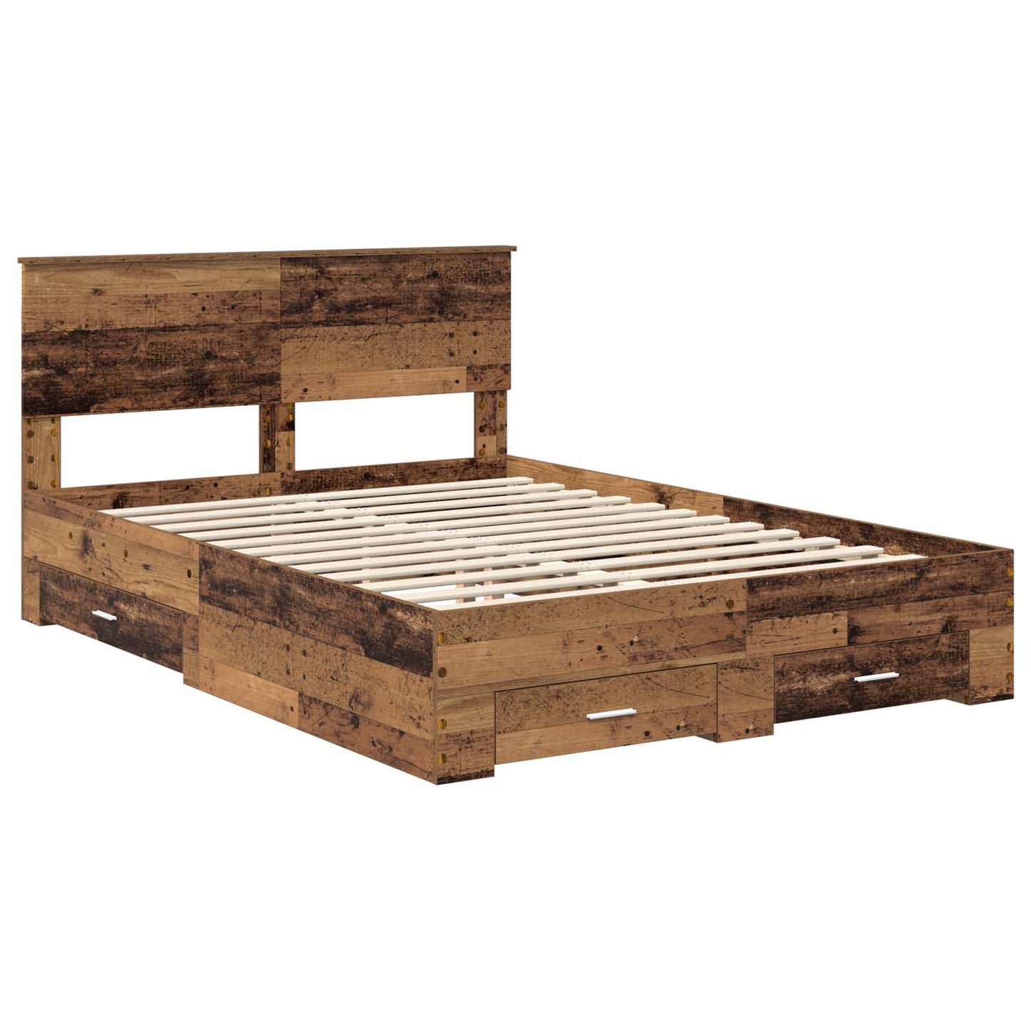 Bed Frame with Headboard Old Wood 140 x 190 cm Engineered Wood