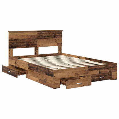 Bed Frame with Headboard Old Wood 140 x 190 cm Engineered Wood