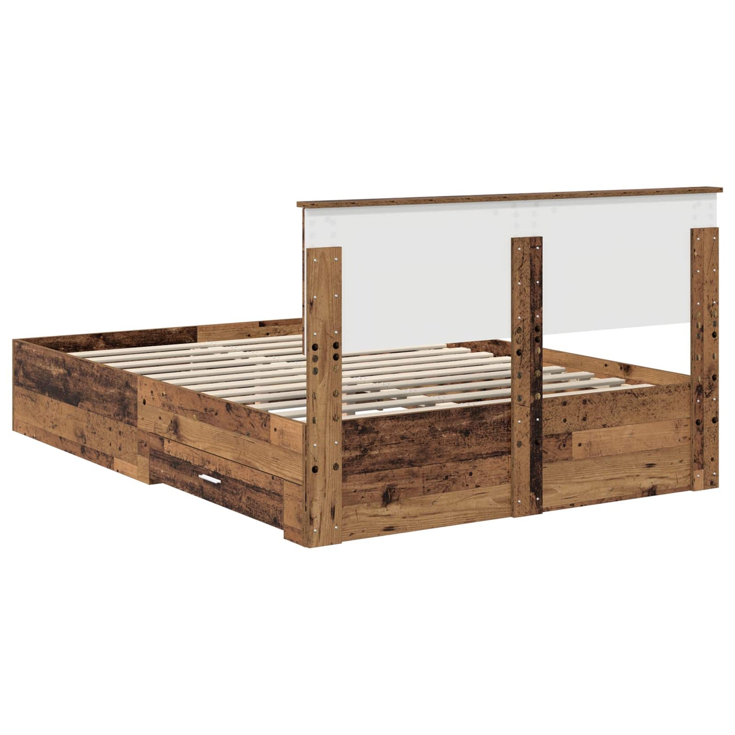 Bed Frame with Headboard Old Wood 140 x 190 cm Engineered Wood