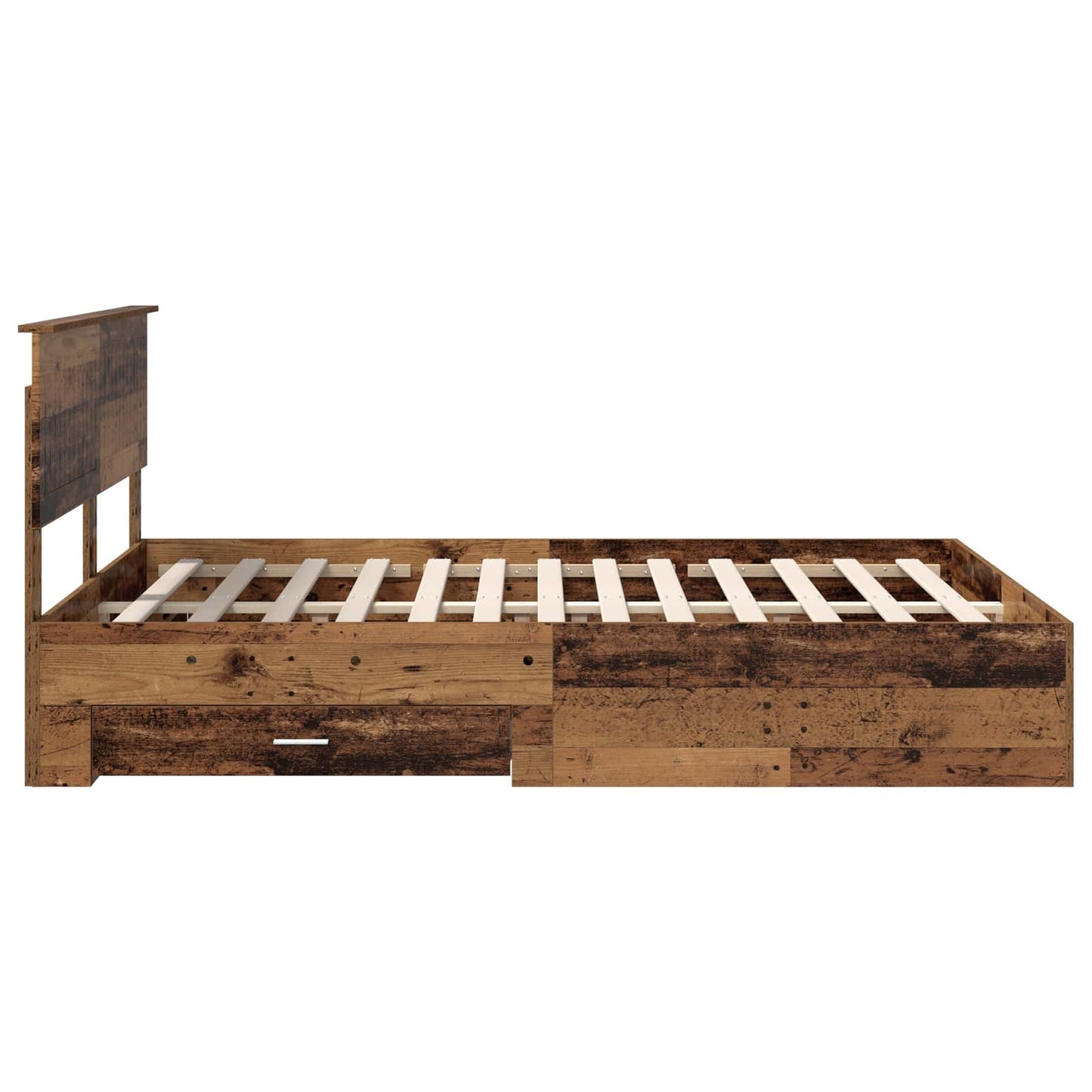 Bed Frame with Headboard Old Wood 140 x 190 cm Engineered Wood