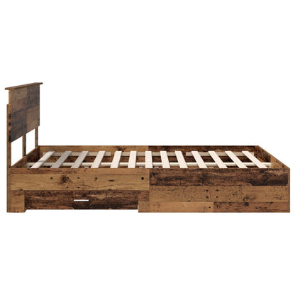 Bed Frame with Headboard Old Wood 140 x 190 cm Engineered Wood