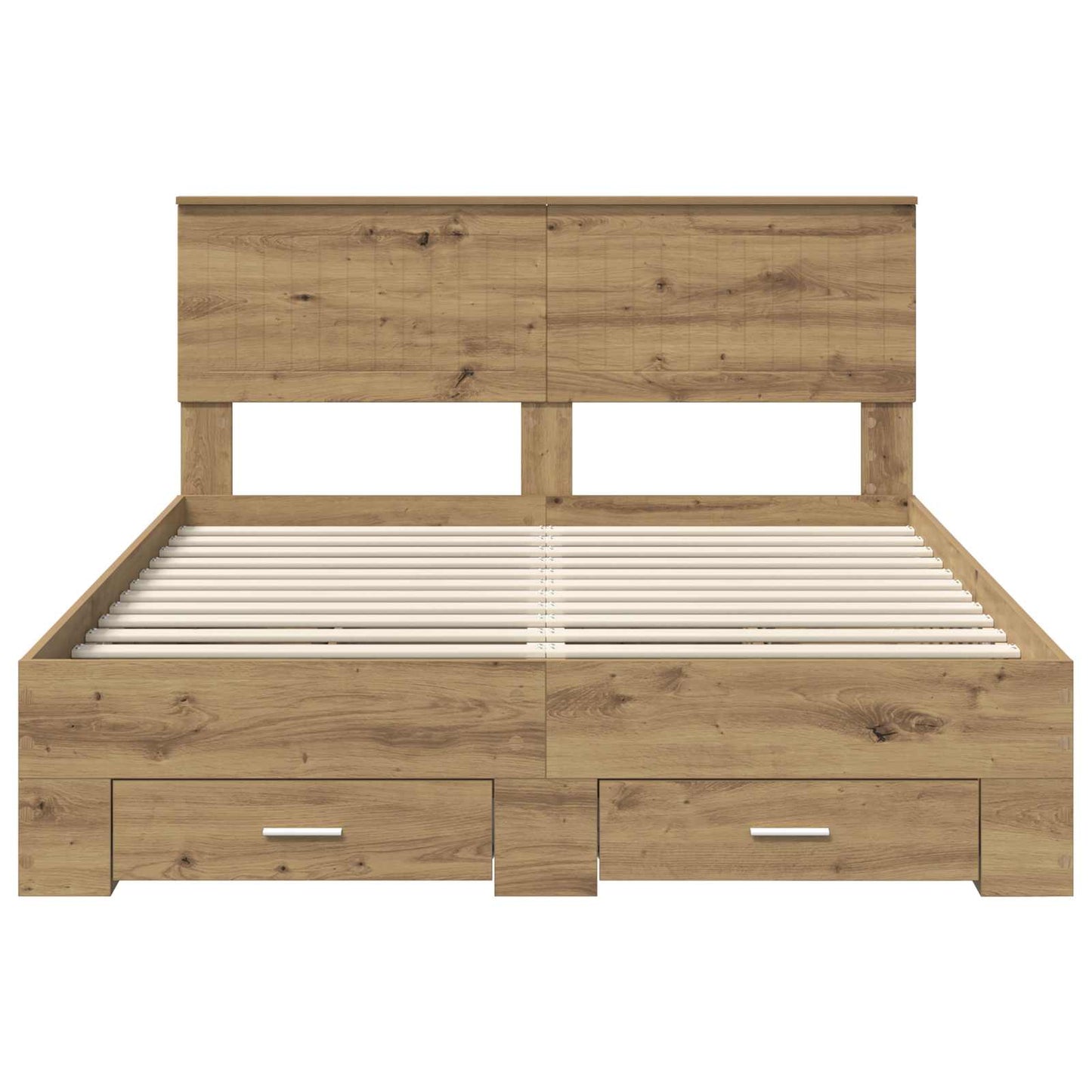 Bed Frame with Drawer Artisan Oak 140 x 190 cm Engineered Wood