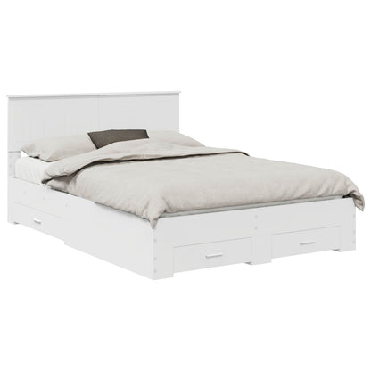 Bed Frame with Headboard White 135 x 190 cm Engineered Wood