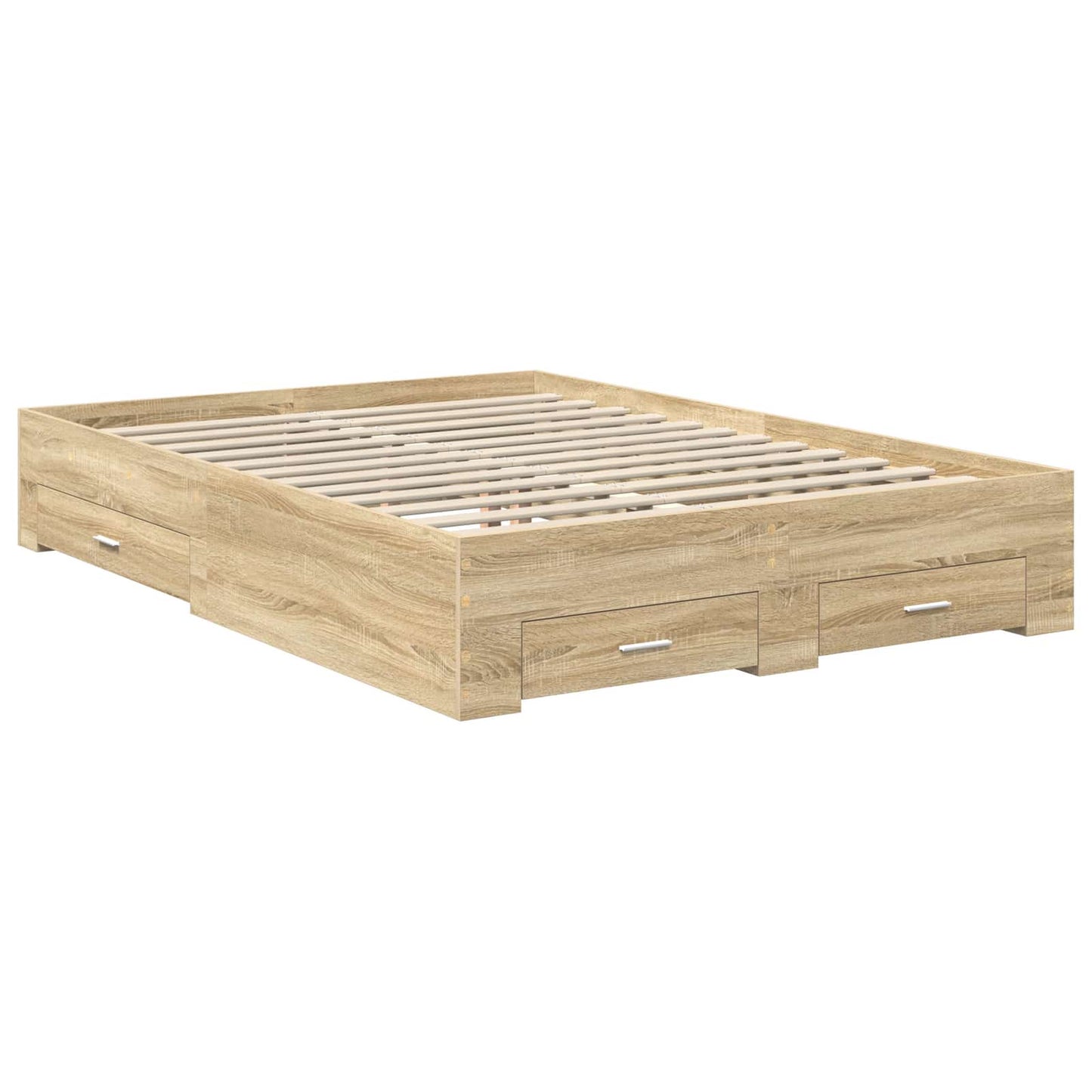 Bed Frame with Drawer Sonoma Oak 135 x 190 cm Engineered Wood