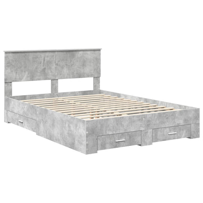 Bed Frame with Drawer with Headboard Manual Engineered Wood