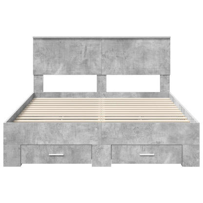 Bed Frame with Drawer with Headboard Manual Engineered Wood