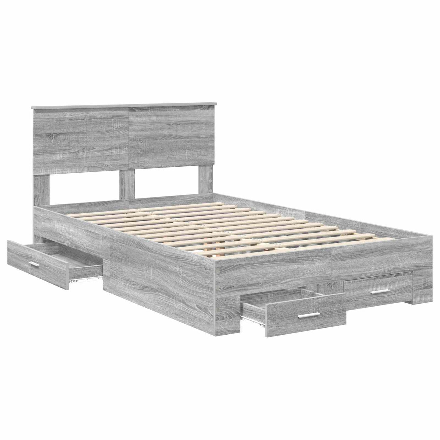 Bed Frame with Drawer Grey Sonoma 120 x 200 cm Engineered Wood