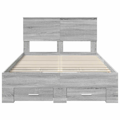 Bed Frame with Drawer Grey Sonoma 120 x 200 cm Engineered Wood