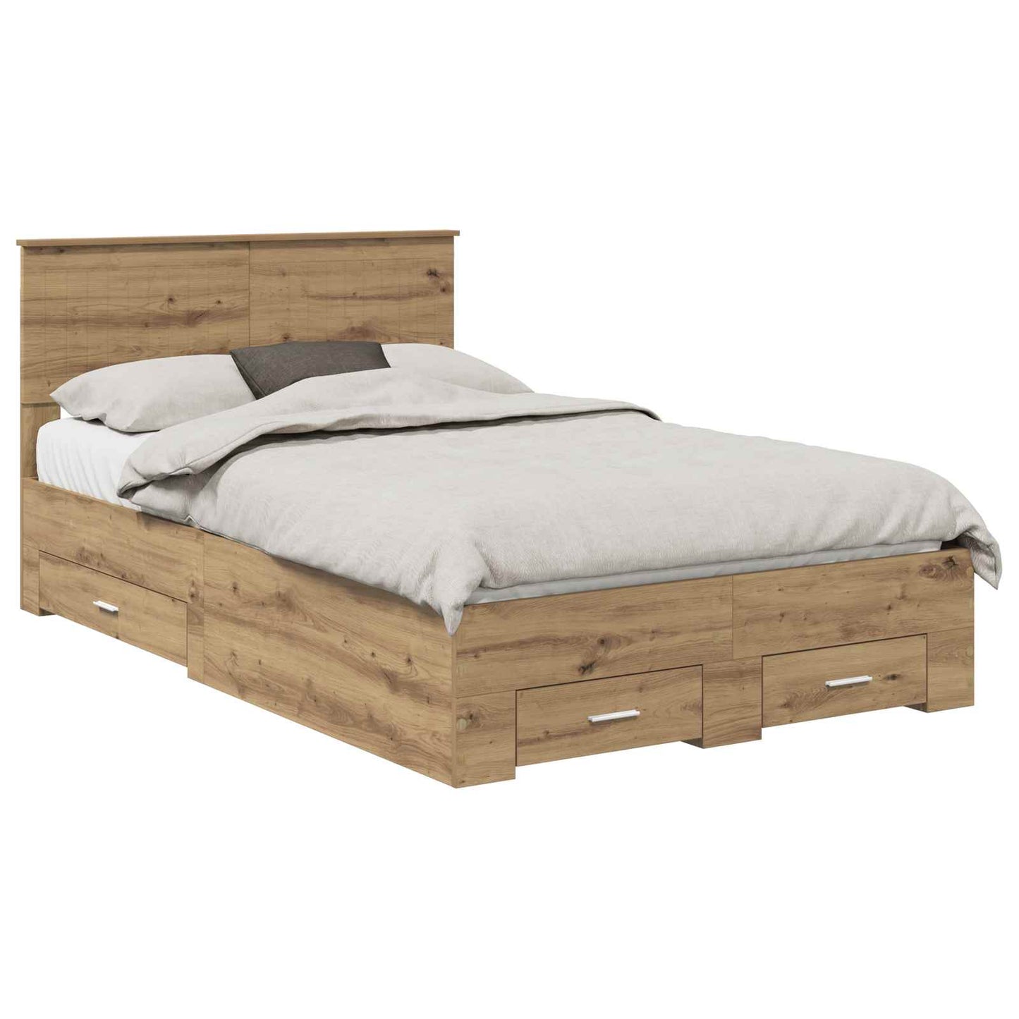 Bed Frame with Drawer Artisan Oak 120 x 200 cm Engineered Wood