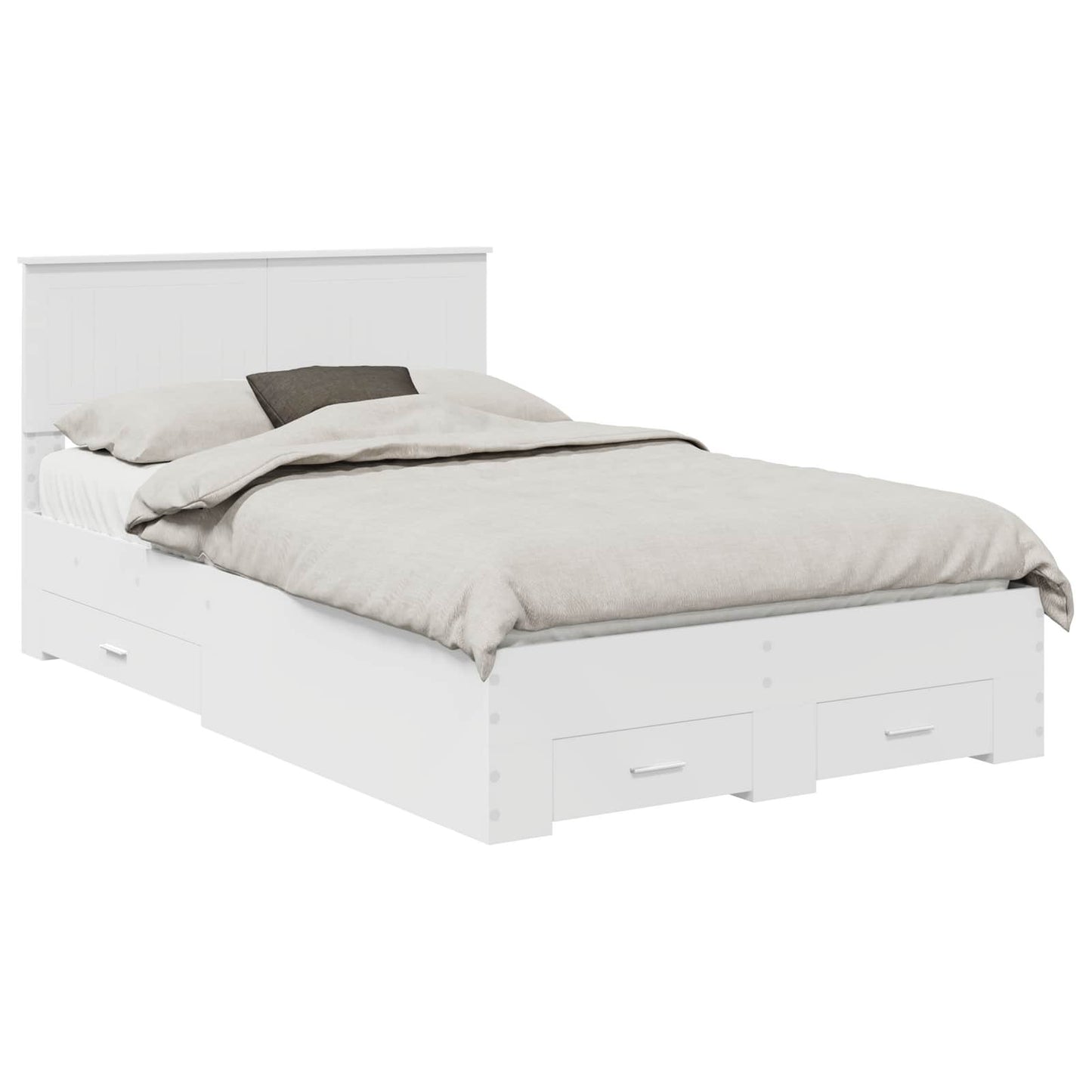 Bed Frame with Headboard White 120 x 190 cm Engineered Wood
