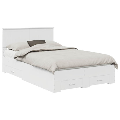Bed Frame with Headboard White 120 x 190 cm Engineered Wood