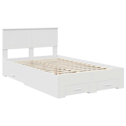 Bed Frame with Headboard White 120 x 190 cm Engineered Wood
