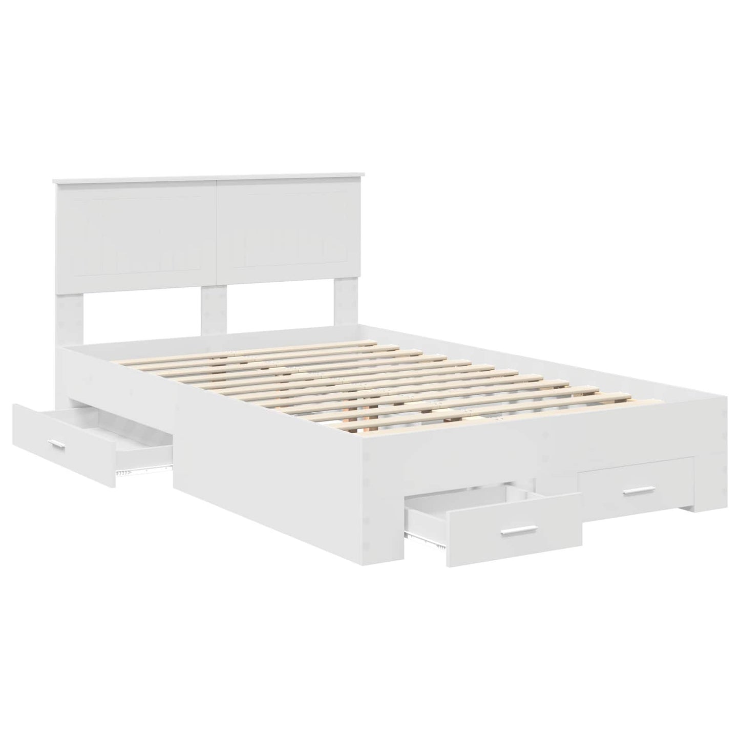 Bed Frame with Headboard White 120 x 190 cm Engineered Wood