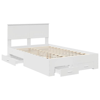 Bed Frame with Headboard White 120 x 190 cm Engineered Wood