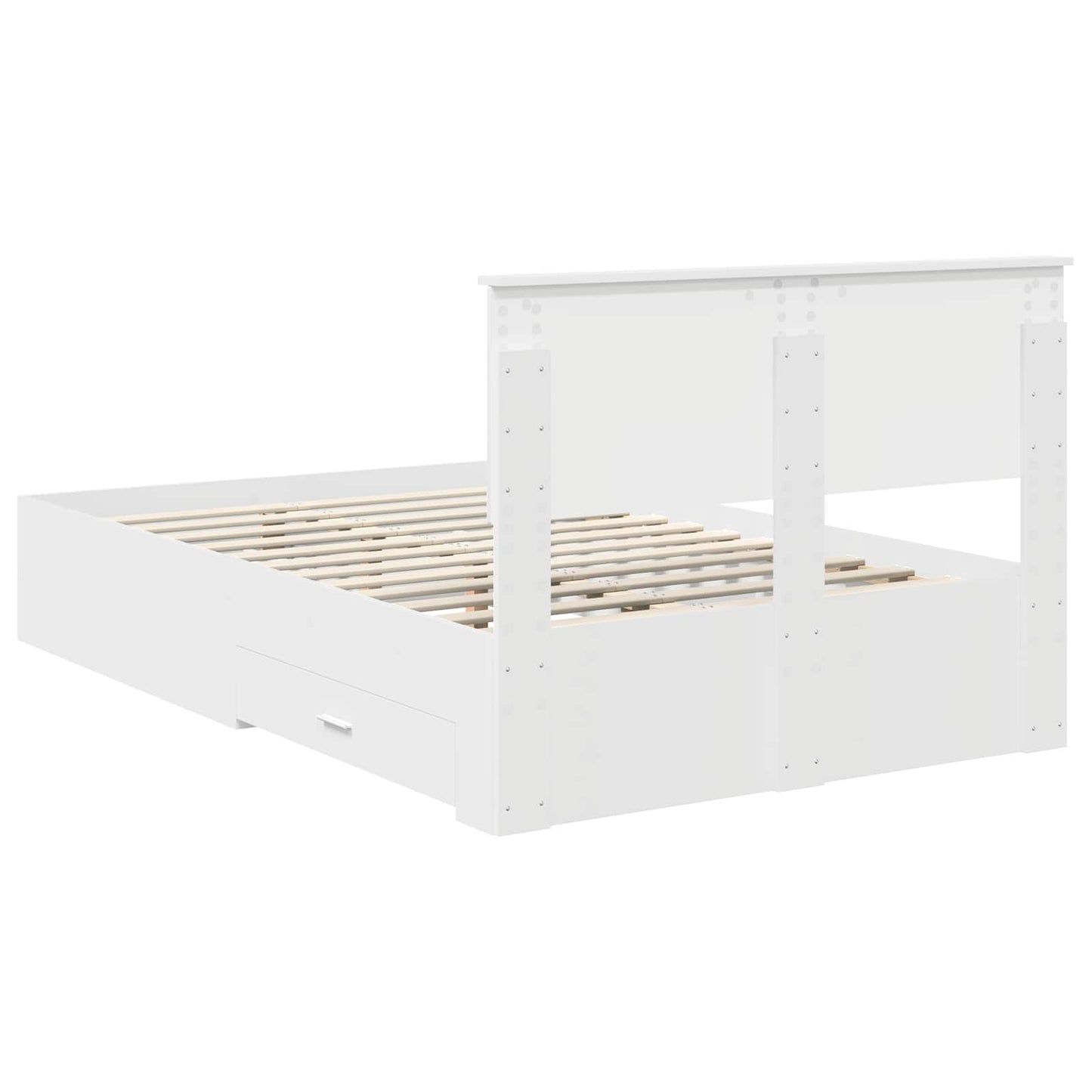 Bed Frame with Headboard White 120 x 190 cm Engineered Wood