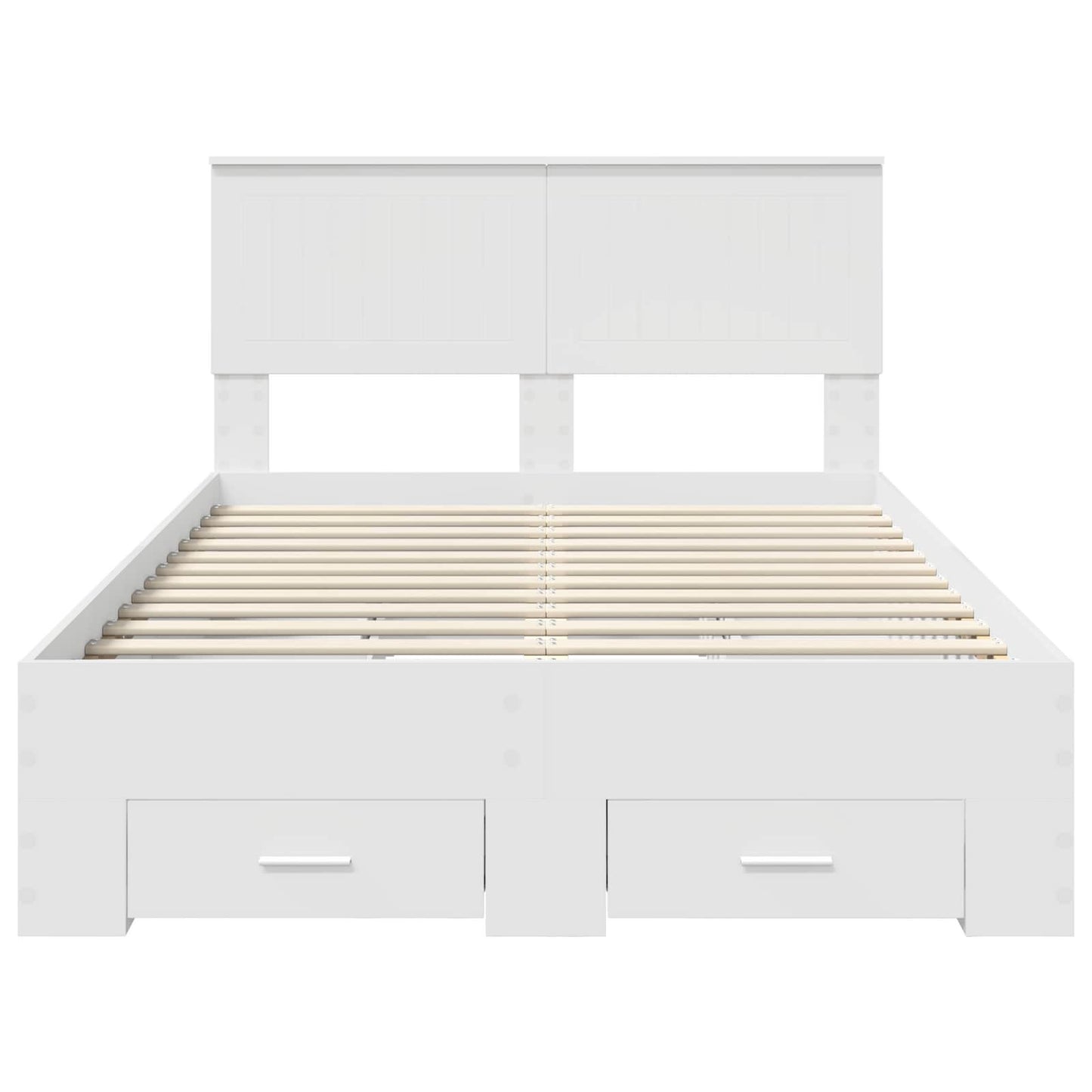 Bed Frame with Headboard White 120 x 190 cm Engineered Wood
