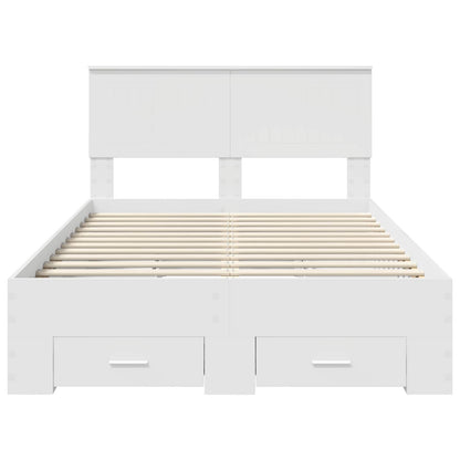 Bed Frame with Headboard White 120 x 190 cm Engineered Wood