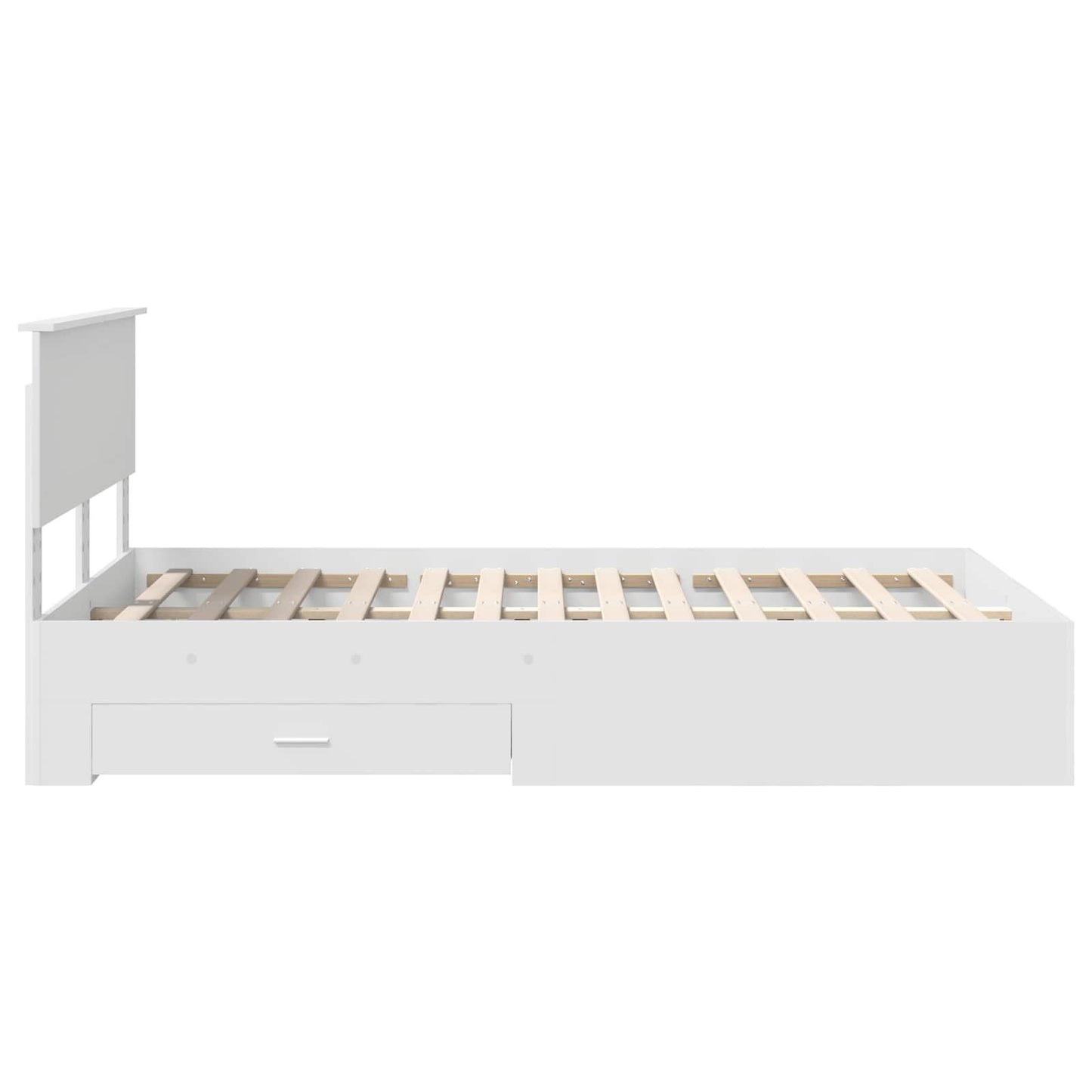 Bed Frame with Headboard White 120 x 190 cm Engineered Wood