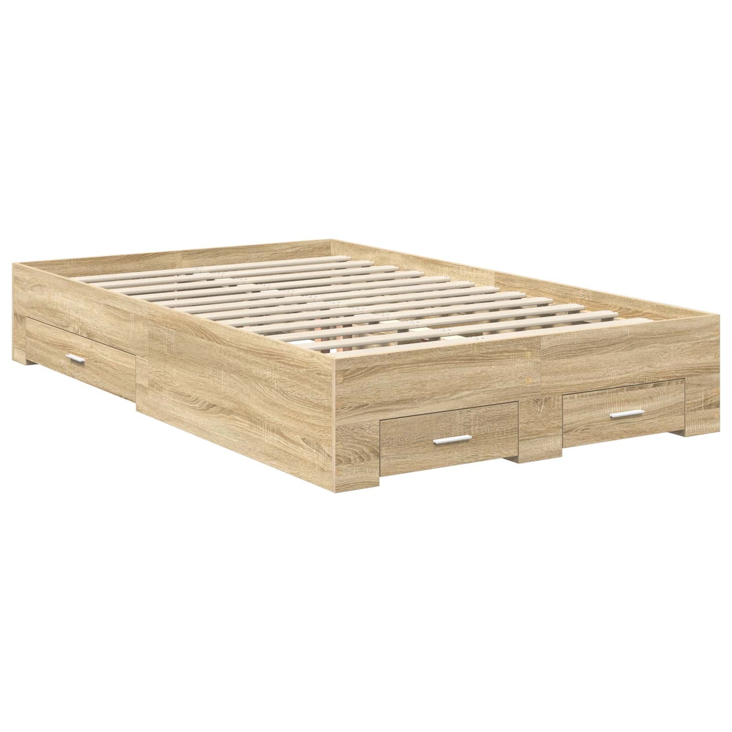 Bed Frame with Drawer Sonoma Oak 120 x 190 cm Engineered Wood