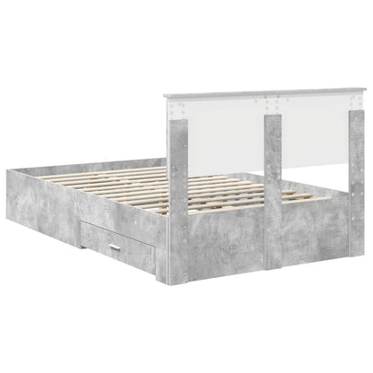 Bed Frame Concrete Grey 120 x 190 cm Engineered Wood