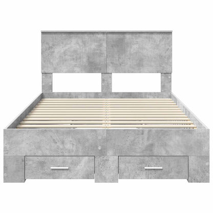 Bed Frame Concrete Grey 120 x 190 cm Engineered Wood