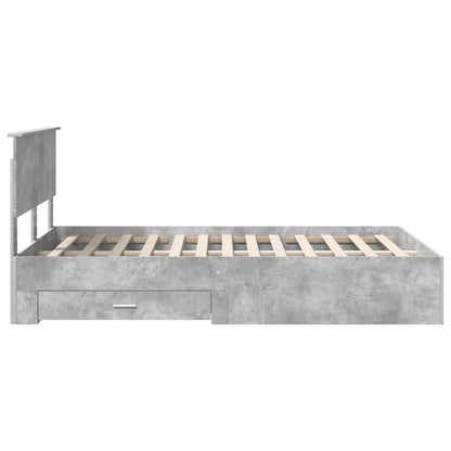 Bed Frame Concrete Grey 120 x 190 cm Engineered Wood