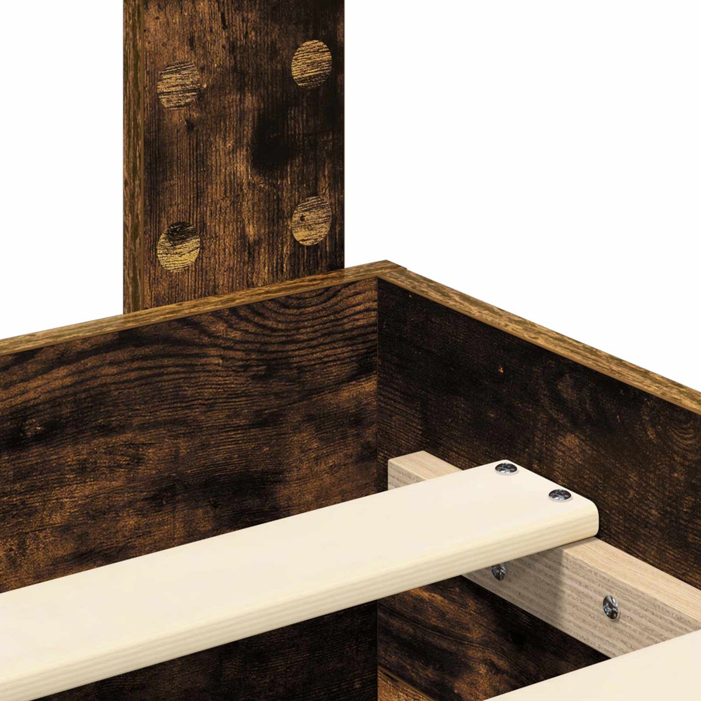 Bed Frame with Drawer Smoked Oak 120 x 190 cm Engineered Wood