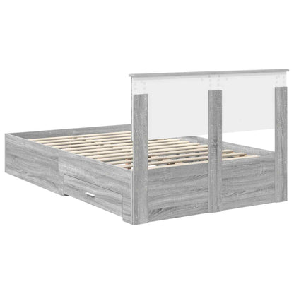 Bed Frame with Drawer Grey Sonoma 120 x 190 cm Engineered Wood