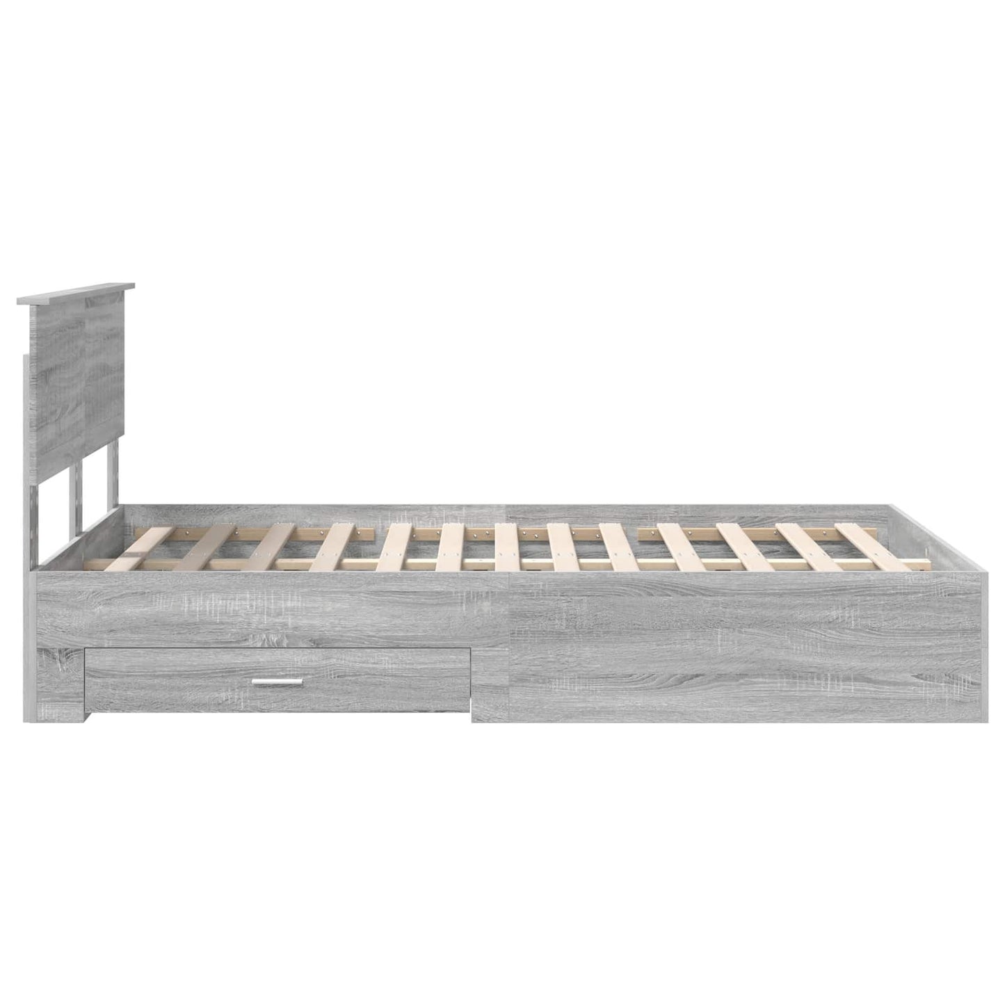 Bed Frame with Drawer Grey Sonoma 120 x 190 cm Engineered Wood
