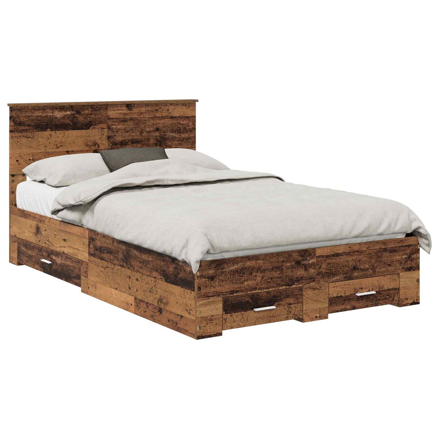 Bed Frame with Drawer with Headboard Manual Engineered Wood