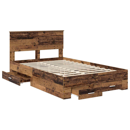 Bed Frame with Drawer with Headboard Manual Engineered Wood