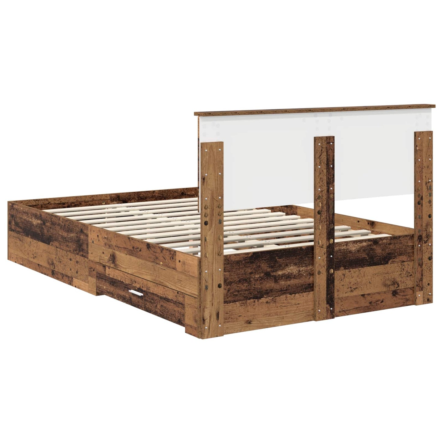 Bed Frame with Drawer with Headboard Manual Engineered Wood