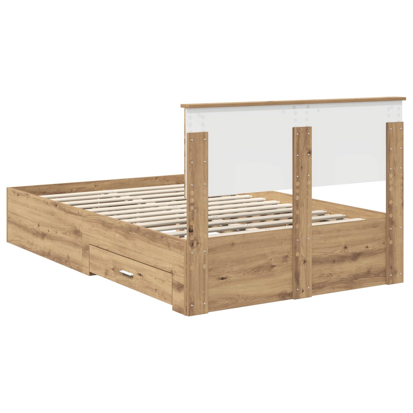 Bed Frame with Drawer Artisan Oak 120 x 190 cm Engineered Wood