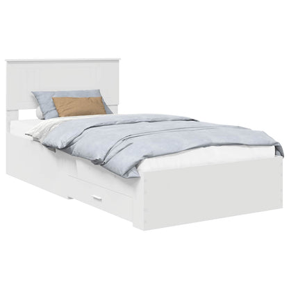 Bed Frame with Headboard White 100 x 200 cm Engineered Wood