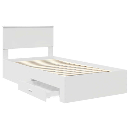Bed Frame with Headboard White 100 x 200 cm Engineered Wood