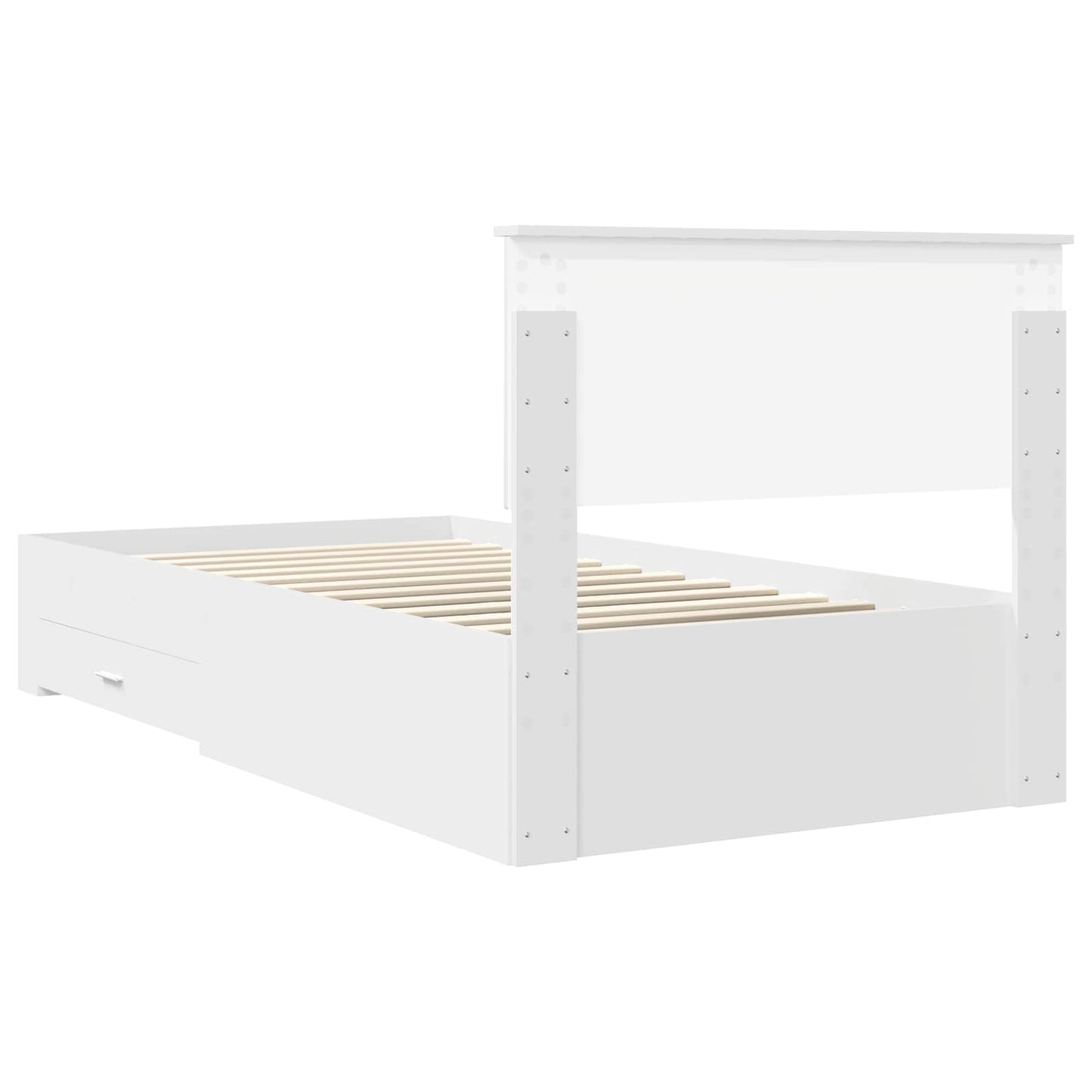 Bed Frame with Headboard White 100 x 200 cm Engineered Wood