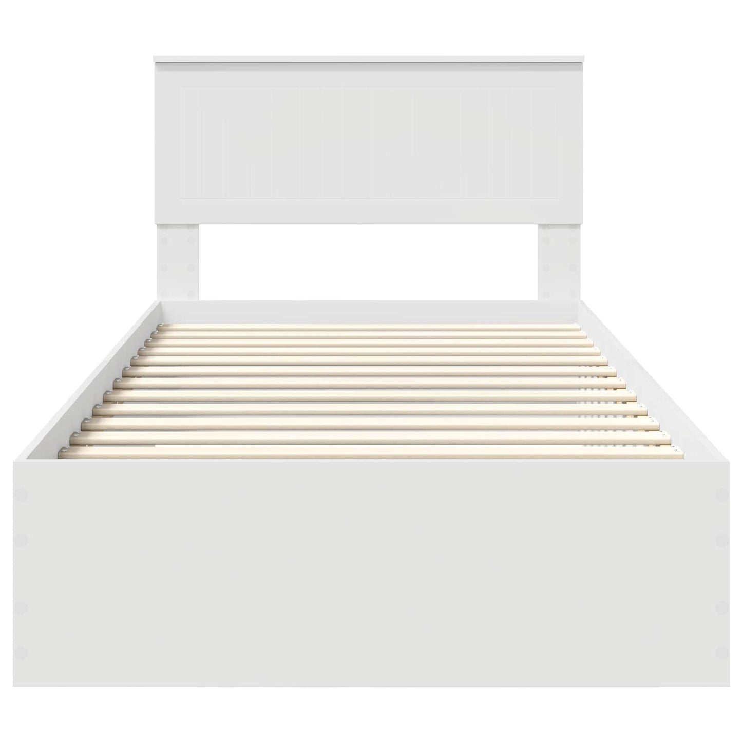 Bed Frame with Headboard White 100 x 200 cm Engineered Wood